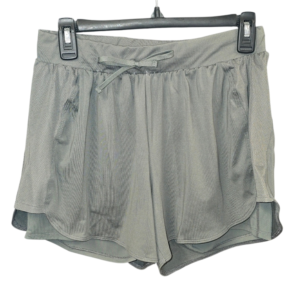 Avia Women’s 2-in-1 Running Shorts - Size Medium (8-10) -Color: Teal Tundra